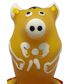 CONDOMERIE - HANDPAINTED NOVELTY CONDOMS PIG SITTING YELLOW