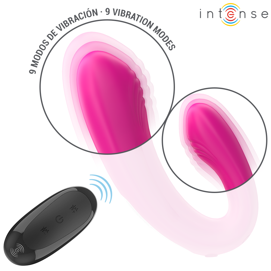 INTENSE - JANET DUAL U-SHAPED STIMULATOR AND VIBRATOR WITH REMOTE CONTROL PINK - Image 5
