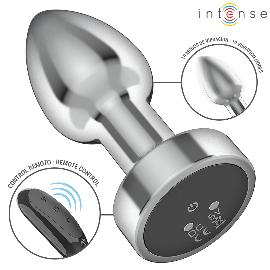 INTENSE - ANAL PLUG 10 VIBRATIONS METAL WITH REMOTE CONTROL S - Image 3