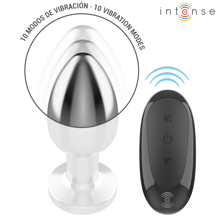 INTENSE - ANAL PLUG 10 VIBRATIONS METAL WITH REMOTE CONTROL L - Image 4