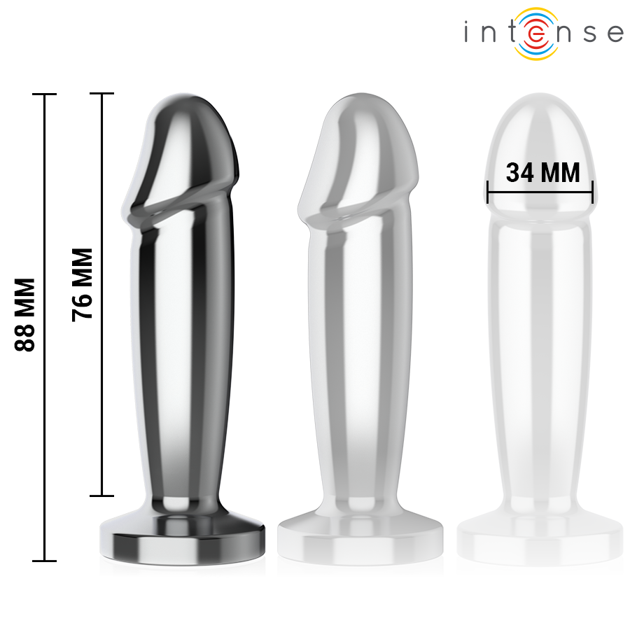 INTENSE - ANAL PLUG 10 VIBRATIONS METAL DILDO WITH REMOTE CONTROL S - Image 5