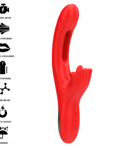 Alternative view of INTENSE - JESSICA MULTIFUNCTION VIBRATOR CLITORIS STIMULATION 24.8 CM RED