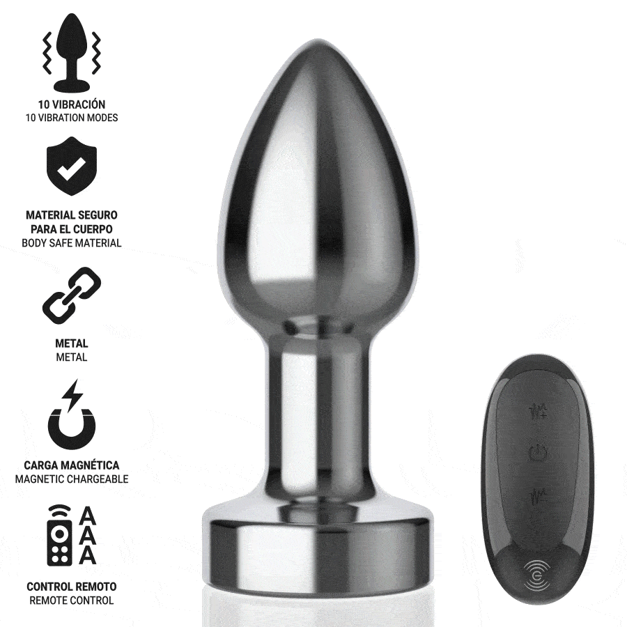 INTENSE - ANAL PLUG 10 VIBRATIONS METAL WITH REMOTE CONTROL S - Image 2