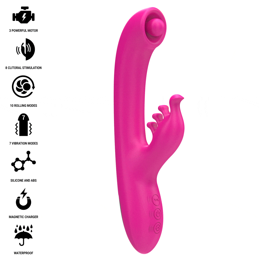 INTENSE - CHRISTINA MULTIFUNCTION RABBIT VIBRATOR 22.5 CM PINK - Image 2