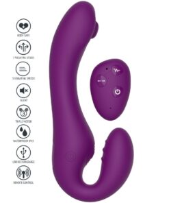 Alternative view of XOCOON - 2 IN 1 STRAPLESS STRAP-ON VIBRATOR WITH REMOTE CONTROL PURPLE