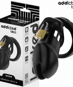 ADDICTED TOYS LOCKED - OBSIDIAN HOLD PENIS CAGE SIZE M