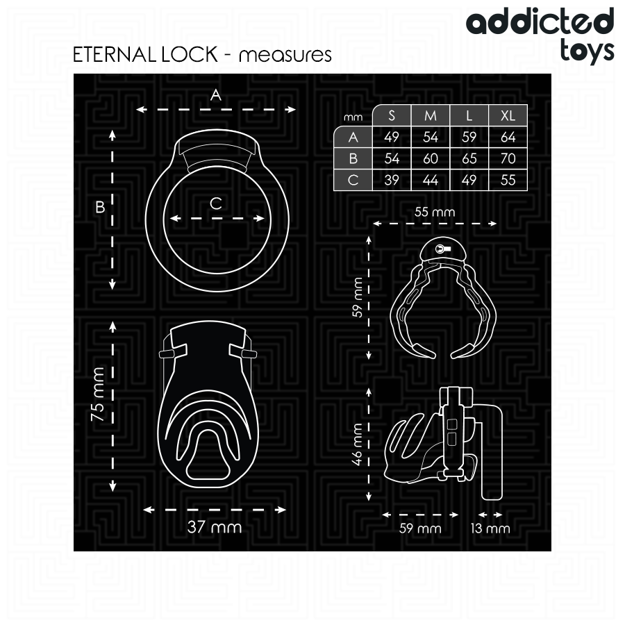 ADDICTED TOYS LOCKED - ETERNAL LOCK PENIS CAGE 9 CM - Image 5