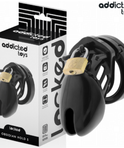 ADDICTED TOYS LOCKED - OBSIDIAN HOLD PENIS CAGE SIZE S
