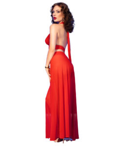 CHILIROSE - CR 4857 RED TOP AND PANTS SET SIZE S