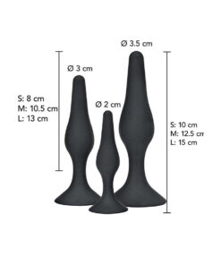 Alternative view of TOYJOY - ANAL PLAY CURVY COMPANIONS ANAL PLUG 3 PIECES BLACK