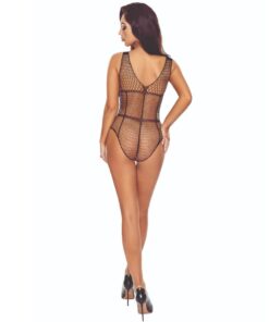 Alternative view of PASSION - BS114 BLACK GRID BODYSTOCKING