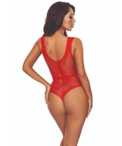 Alternative view of PASSION - BS115 BODYSTOCKING GRID RED