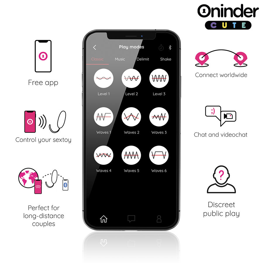 ONINDER CUTE - LOVE PLEASURE VIBRO-WAVE TAPPING SILICONE EGG - FREE GLOBAL APP - Image 5