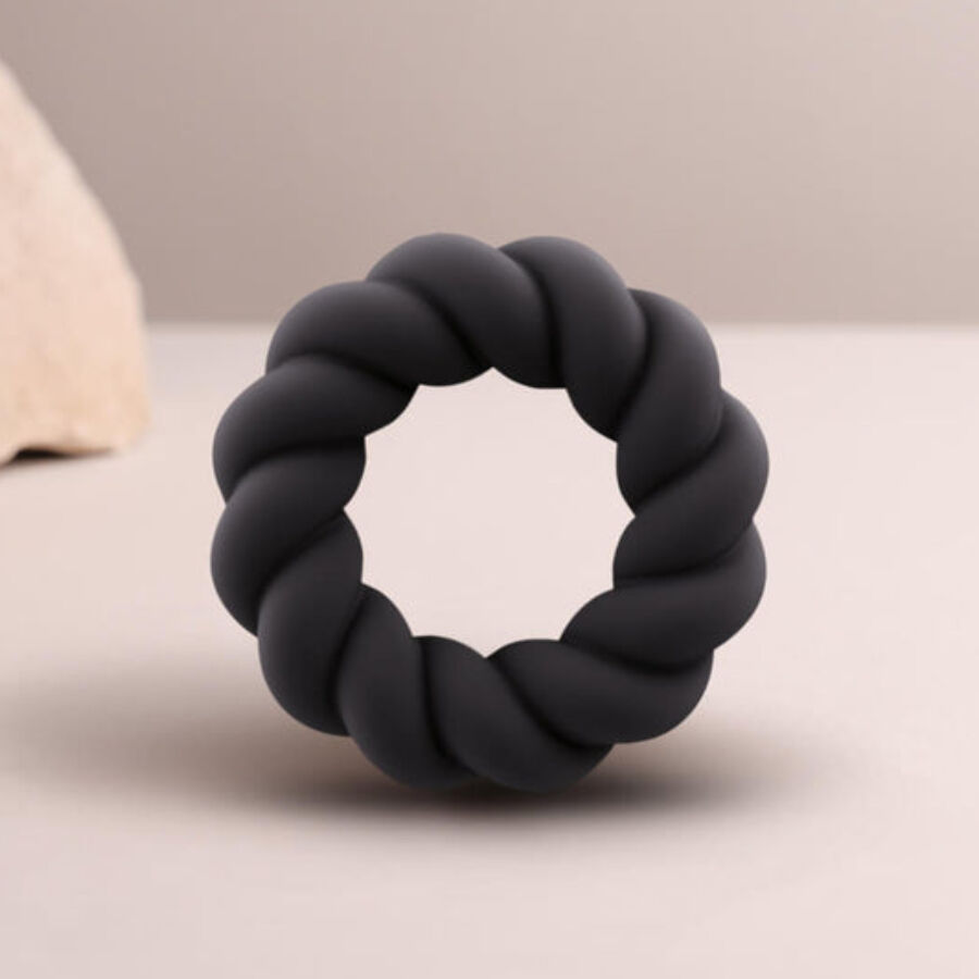 ROCKS-OFF - TWIST BLACK SILICONE MASTURBATOR RING - Image 2