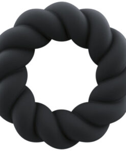 ROCKS-OFF - TWIST BLACK SILICONE MASTURBATOR RING