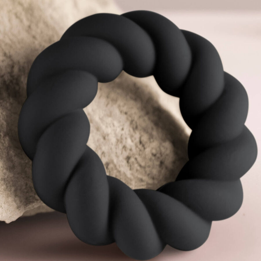 ROCKS-OFF - TWIST BLACK SILICONE MASTURBATOR RING - Image 5