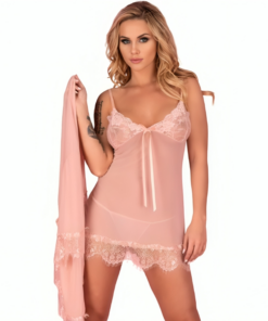 LIVCO CORSETTI FASHION - HYEONA 1710 BABYDOLL + TANGA ROSA S