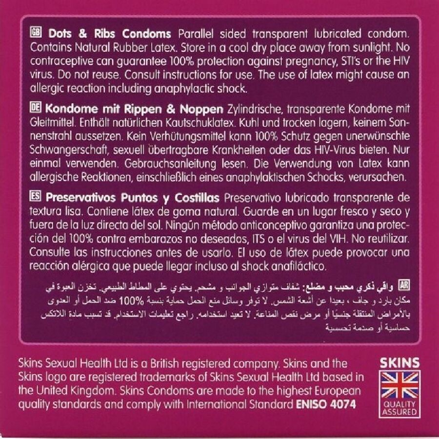 SKINS - DOTS RIBS PREMIUM CONDOMS PACK 4 - Image 4