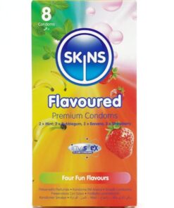 SKINS - MULTI FLAVORS PREMIUM CONDOMS PACK 8