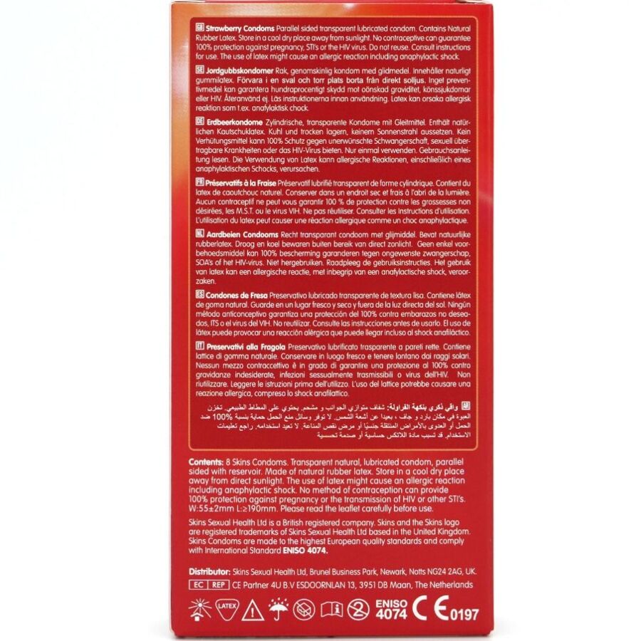 SKINS - STRAWBERRY PREMIUM CONDOMS PACK 8 - Image 4