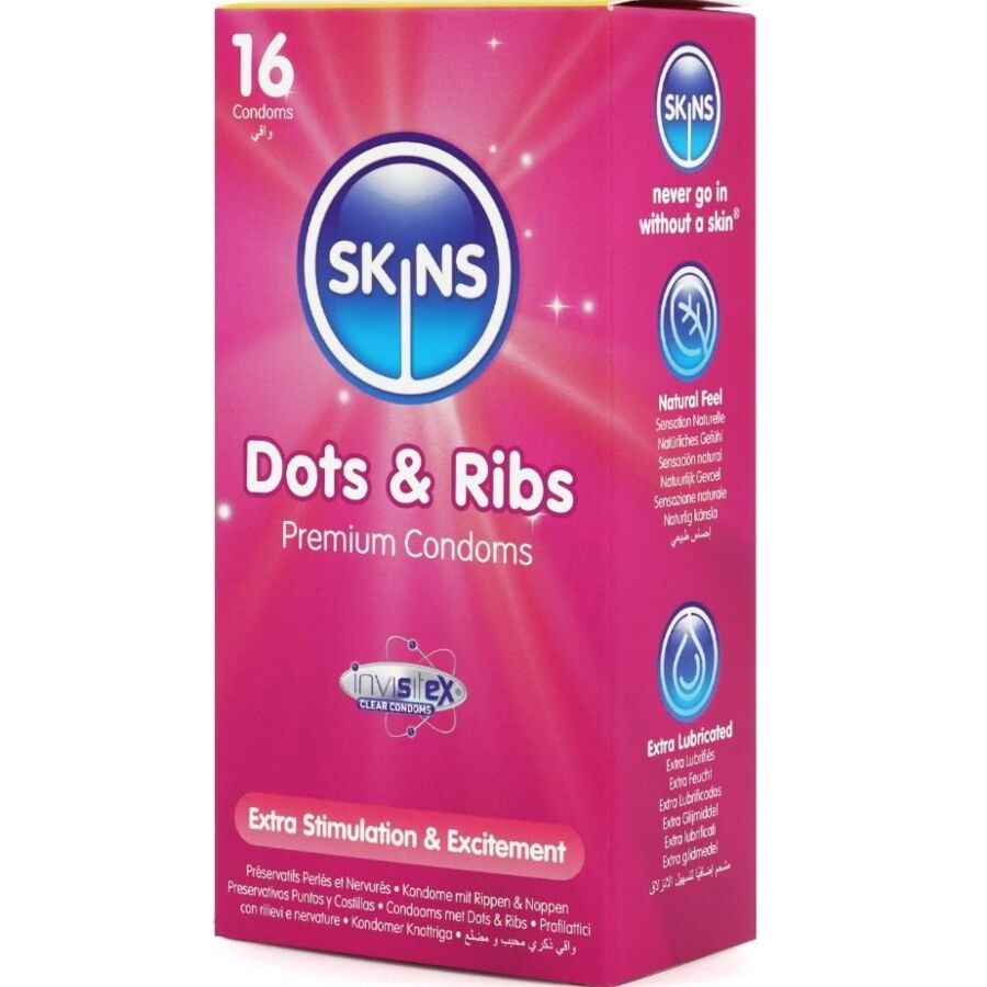 SKINS - DOTS RIBS PREMIUM CONDOMS PACK 16 - Image 2