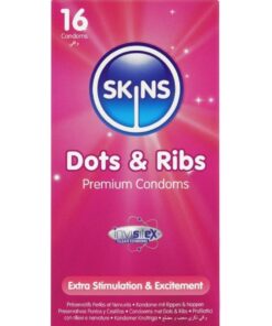 SKINS - DOTS  RIBS PREMIUM CONDOMS PACK 16