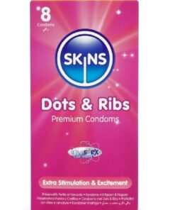 SKINS - DOTS  RIBS PREMIUM CONDOMS PACK 8