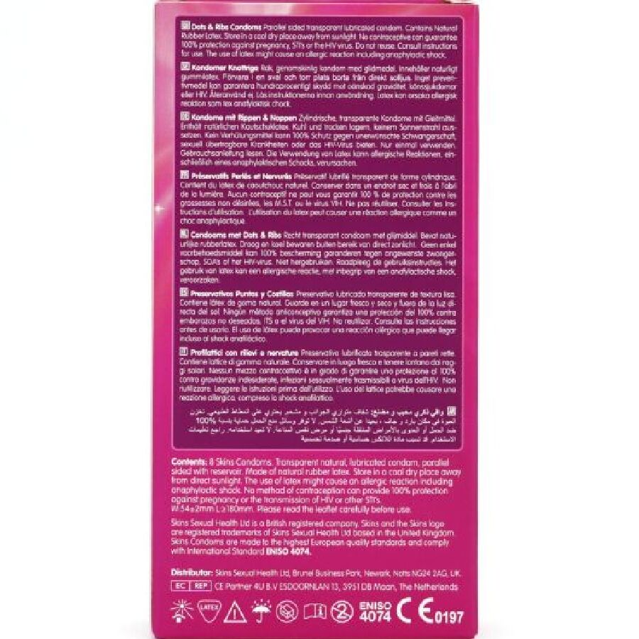 SKINS - DOTS RIBS PREMIUM CONDOMS PACK 8 - Image 4