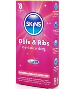 Alternative view of SKINS - DOTS  RIBS PREMIUM CONDOMS PACK 8