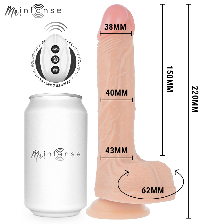 MR INTENSE - BROSNAN REALISTIC MULTIFUNCTIONAL WITH VIBRATION, UP AND DOWN REMOTE CONTROL, 22 CM - OR - 4 CM - Image 4