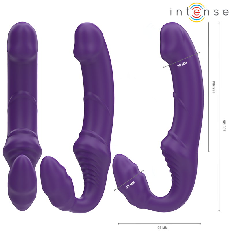 INTENSE - JILL DOUBLE VIBRATOR 20 CM PURPLE REMOTE CONTROL - Image 3