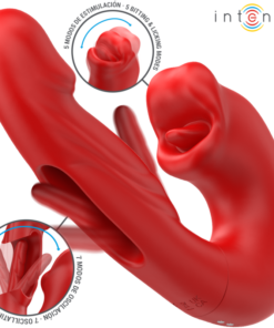 Alternative view of INTENSE - NATHY DOUBLE VIBRATOR WITH MULTIFUNCTION STIMULATING MOUTH RED