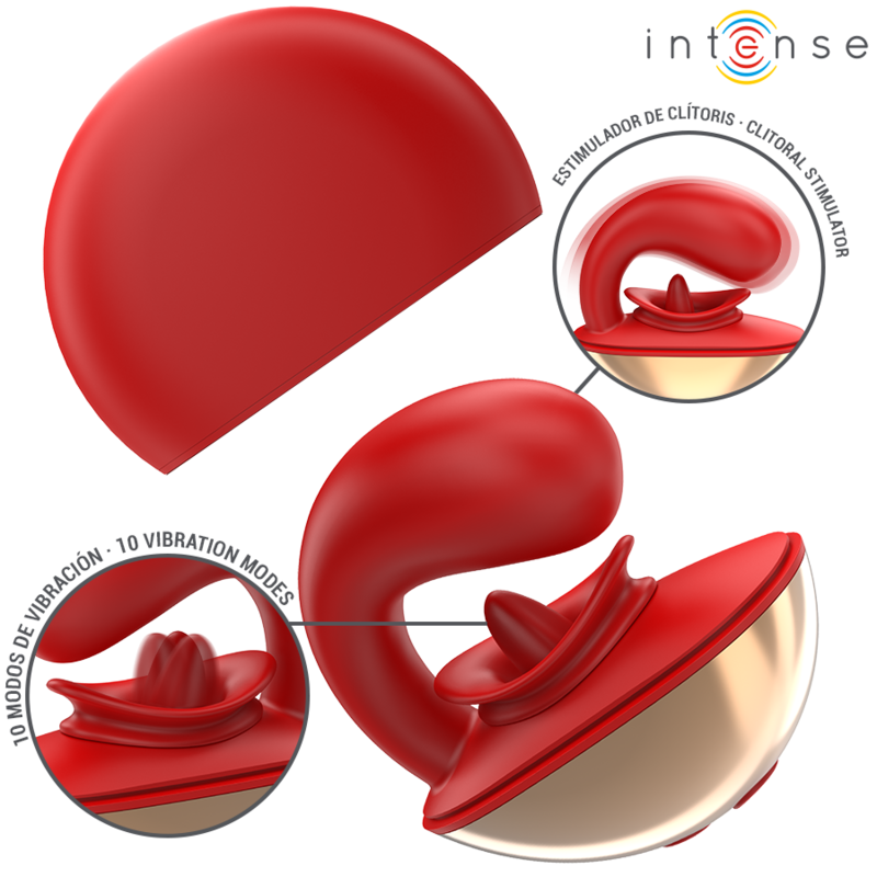 INTENSE - MARIAH VIBRATOR STIMULATOR IN U SHAPE 10 VIBRATIONS RED - Image 2