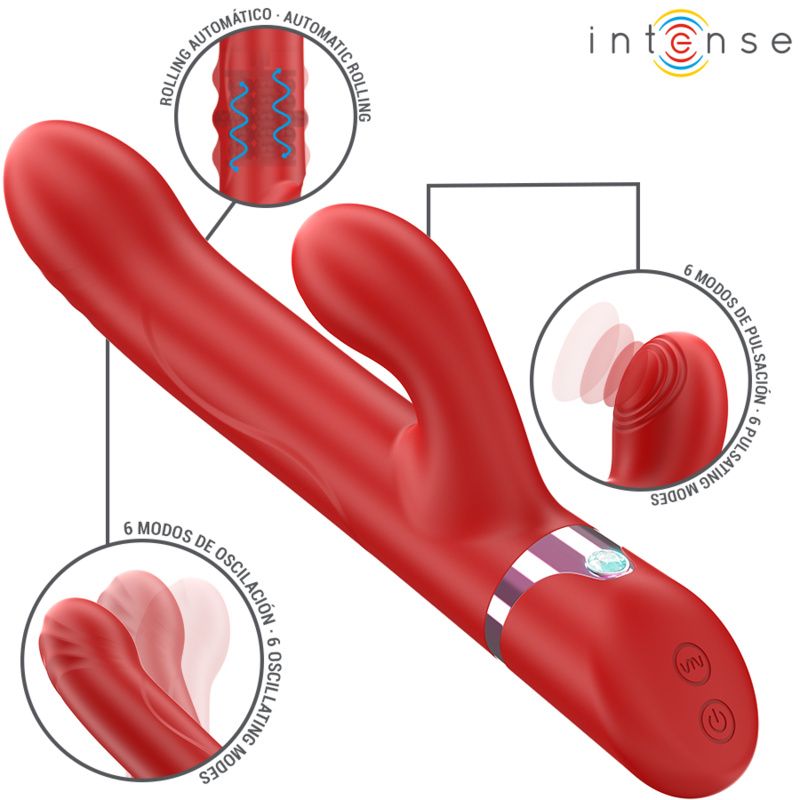 INTENSE - LELE MULTIFUNCTION VIBRATOR ROTATING OSCILLATION STIMULATION RED - Image 2