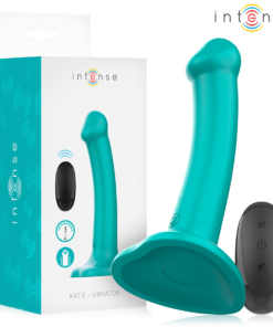 INTENSE - KATIE VIBRATOR WITH SUCTION CUP 10 VIBRATIONS BLUE REMOTE CONTROL