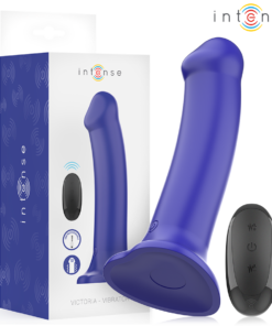 INTENSE - VICTORIA VIBRATOR WITH SUCTION CUP 10 VIBRATIONS DARK BLUE REMOTE CONTROL