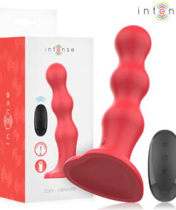INTENSE - CODY VIBRATOR WITH SUCTION CUP RED REMOTE CONTROL