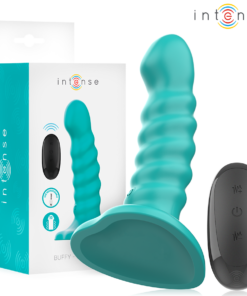 INTENSE - BUFFY VIBRATOR SIZE S SPIRAL DESIGN 10 VIBRATIONS BLUE REMOTE CONTROL