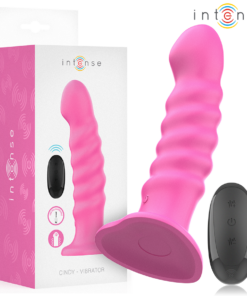INTENSE - CINDY VIBRATOR SIZE L SPIRAL DESIGN 10 VIBRATIONS PINK REMOTE CONTROL