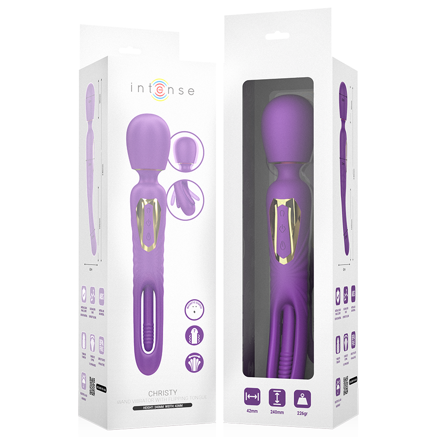 INTENSE - CHRISTY VIBRATING WAND WITH FLIPPING TONGUE - Image 3