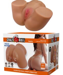 CRAZY BULL - GERIANN REALISTIC FEMALE BUTT VIBRATOR AND SUCKER WITH SOUND 5.5 KG