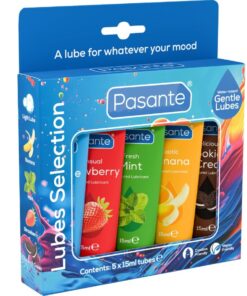 PASANTE - PACK ASSORTED FLAVOR LUBRICANTS 5 UNITS X 15 ML