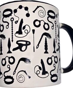 DIABLO PICANTE - WHITE BONDAGE MUG WITH BLACK HANDLE 370 ML