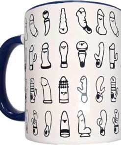 DIABLO PICANTE - WHITE VIBRATORS MUG WITH BLUE HANDLE 370 ML