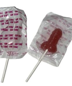 DIABLO GOLOSO - 1 PENIS LOLLIPOP GIN TONIC STRAWBERRY FLAVOR 10% ALCOHOL