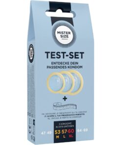 Alternative view of MISTER SIZE - TEST SET 3 DIFFERENT SIZED CONDOMS + MEASURING TAPE