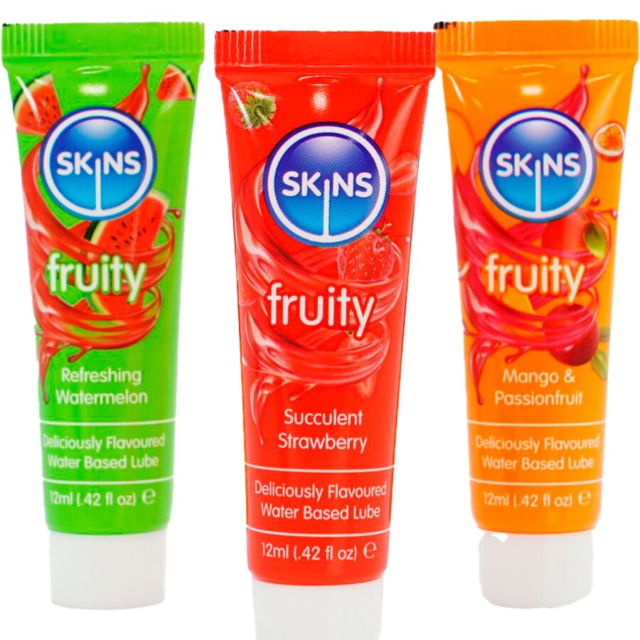 SKINS - FRUITY LUBES KIT WATERMELON, STRAWBERRY MANGO LUBRICANTS 3 x 12 ML - Image 2