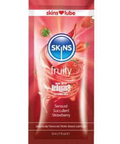 SKINS - FRUITY WATER-BASED LUBRICANT STRAWBERRY SINGLE-DOSE 5 ML
