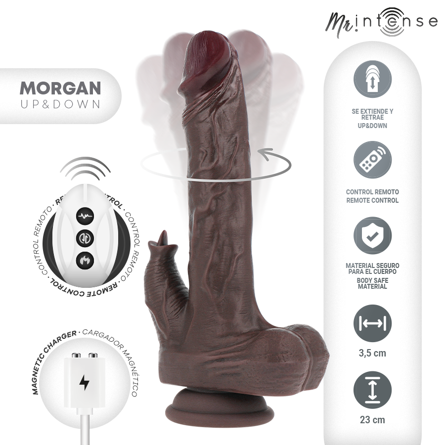 MR INTENSE - MORGAN REALISTIC MULTIFUNCTION DOLL WITH VIBRATION AND UP AND DOWN REMOTE CONTROL 23 CM -O- 3.5 CM - Image 2