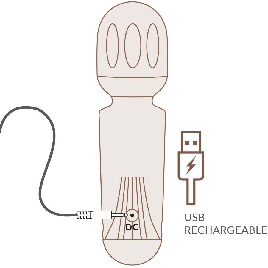 ROCKS-OFF - MINI RECHARGEABLE WAND 16 FUNCTIONS BLACK TULIP - Image 5